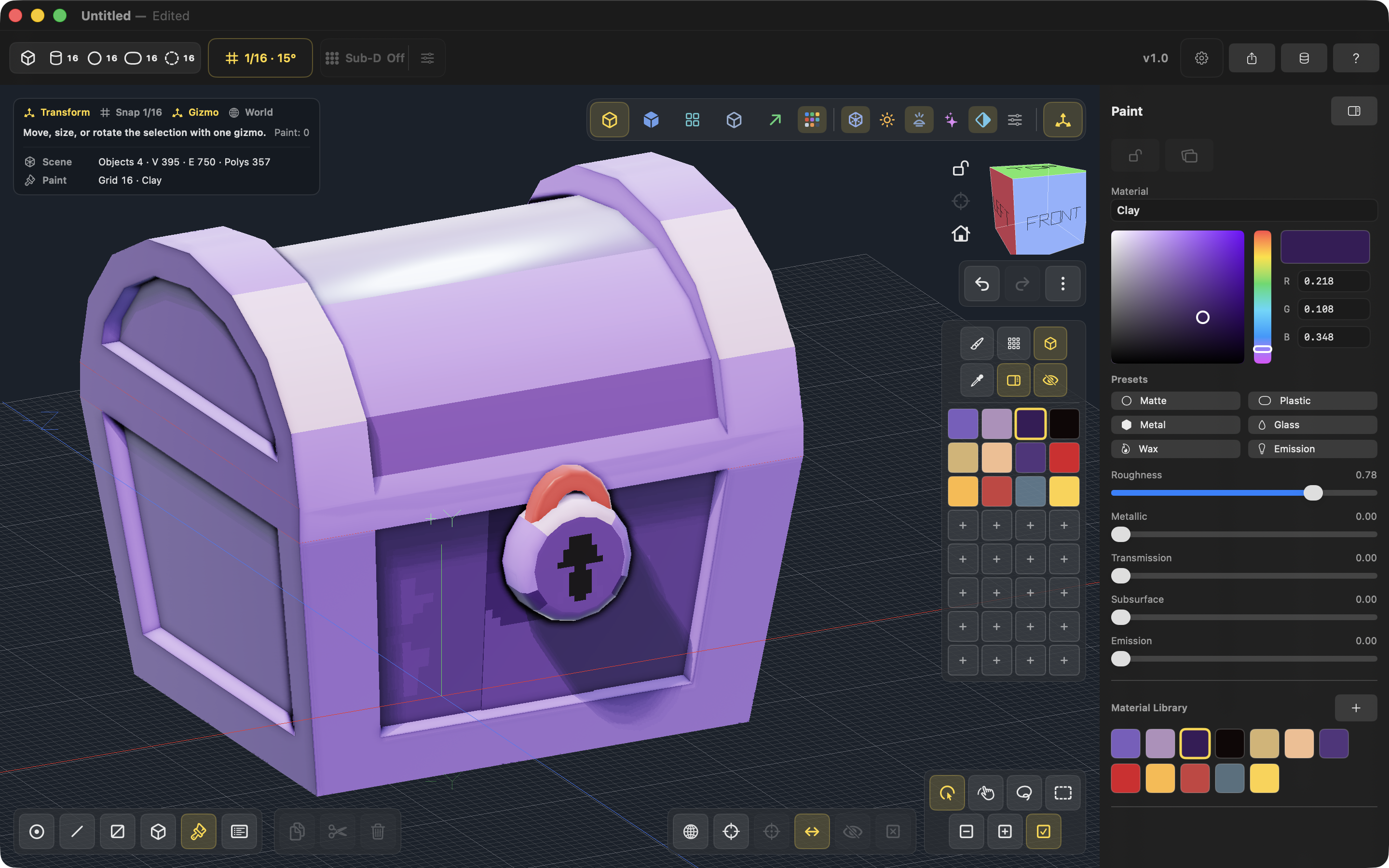 A rendered chest prop in Denrim Forge