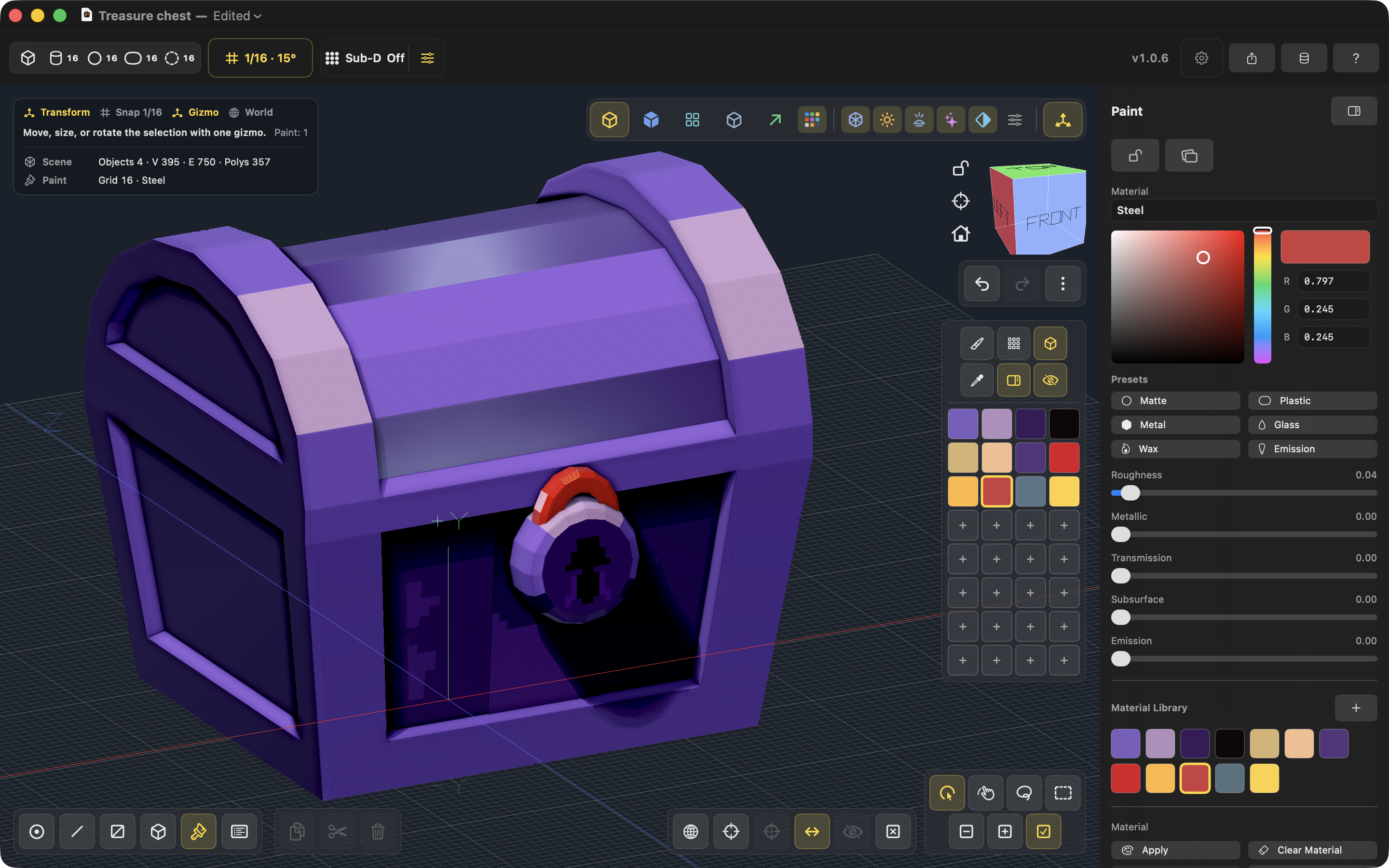 A rendered chest prop in Denrim Forge