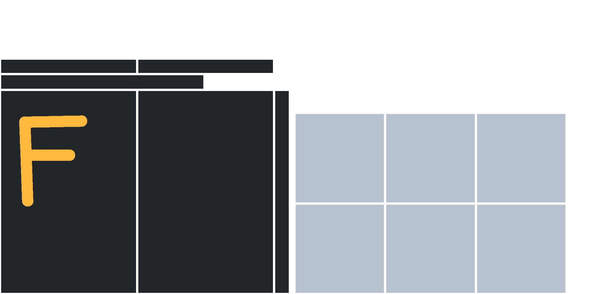 Base-color PNG extracted unchanged from the corrected GLB, with a continuous gold F on the charcoal door island and separate handle islands.